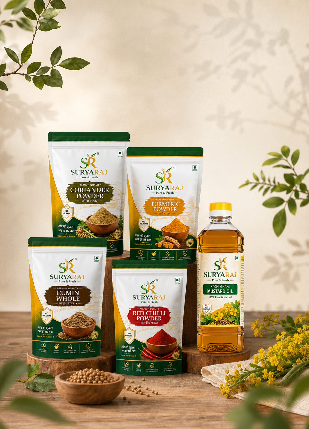 Suryaraj natural oils and authentic Indian spices
